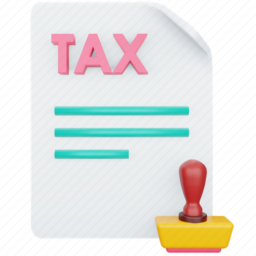 Tax, form, business, finance, stamp, document, paper 3D illustration - Download on Iconfinder