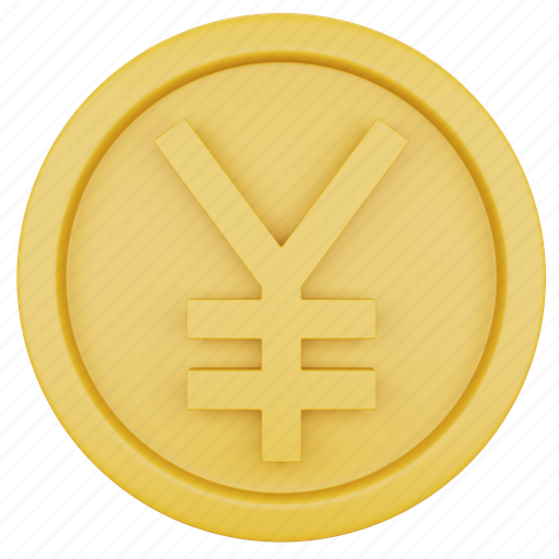 Yen, coin, business, finance, yuan, currency, money 3D illustration - Download on Iconfinder
