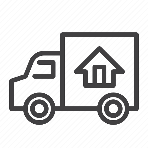 Moving, delivery, truck, house icon - Download on Iconfinder