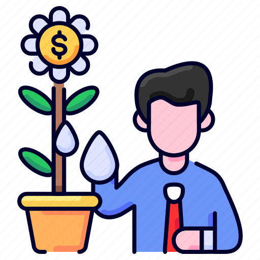 Bukeicon, business, dollar, flower, growing, investment, money icon - Download on Iconfinder