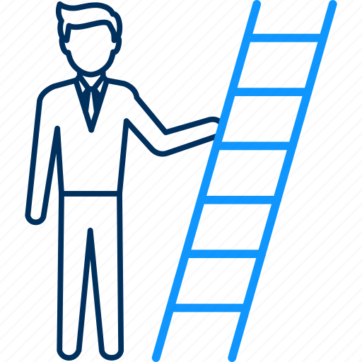 Ladder, male, success, achievement, stairs icon - Download on Iconfinder