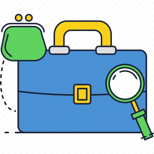 Business, magnifier, money, suitcase, wallet icon - Download on Iconfinder