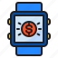 smartwatch, money, financial, business, currency 