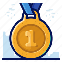 award, first, medal, one, reward, 1 