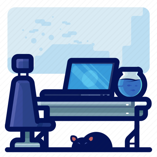 Computer, desk, home, office, space, work icon - Download on Iconfinder