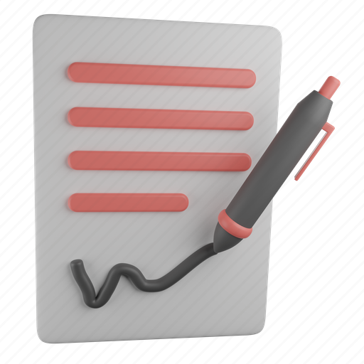 Agreement, contract, business, deal, office, document, paper 3D illustration - Download on Iconfinder