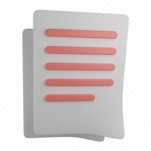 Document, paper, page, sheet, files, file, data 3D illustration - Download on Iconfinder