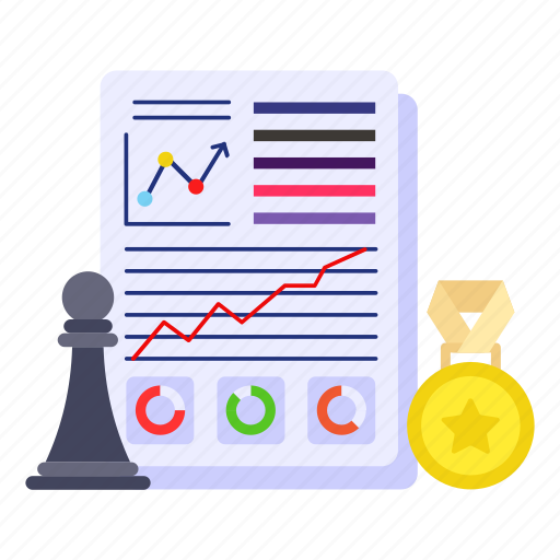Effective strategy, business, strategic plan, strategic report, statistics, chess piece, medal icon - Download on Iconfinder
