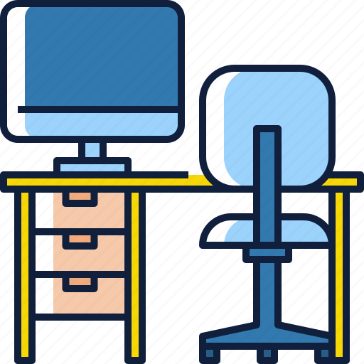Office, business, computer, desk, work, technology, chair icon - Download on Iconfinder