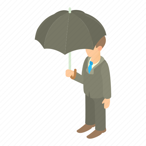Business, businessman, cartoon, concept, male, man, umbrella icon - Download on Iconfinder