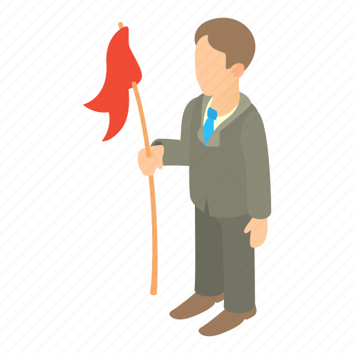 Business, businessman, cartoon, flag, male, man, person icon - Download on Iconfinder
