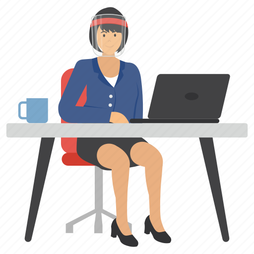 Business, employee, secretary, woman, worker, face shield icon - Download on Iconfinder