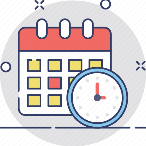 Appointment, calendar with clock, meeting, schedule, timetable icon - Download on Iconfinder