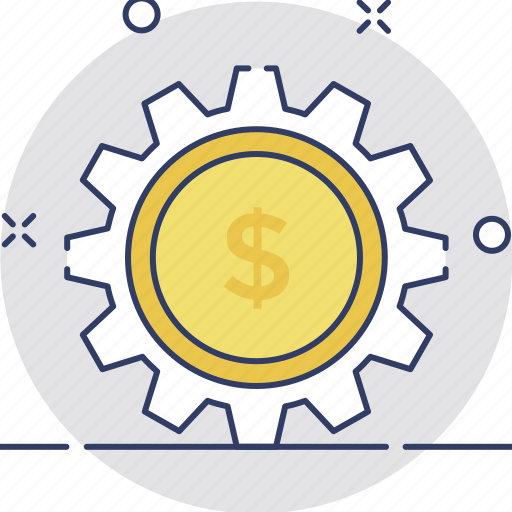 Business development, business stability, dollar gearwheel, economic growth, money gear icon - Download on Iconfinder