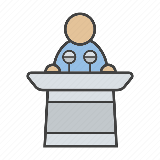 Conference, lecture, politician, public speaking, speaker, speech icon - Download on Iconfinder
