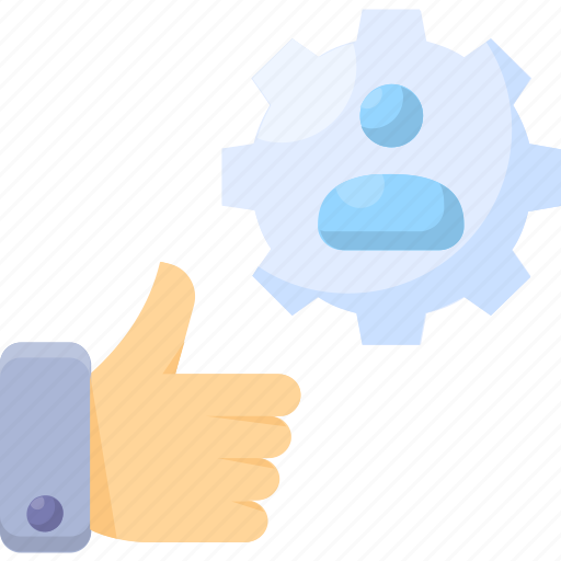 Employee, feedback, gear, review, satisfaction, thumb, up icon - Download on Iconfinder