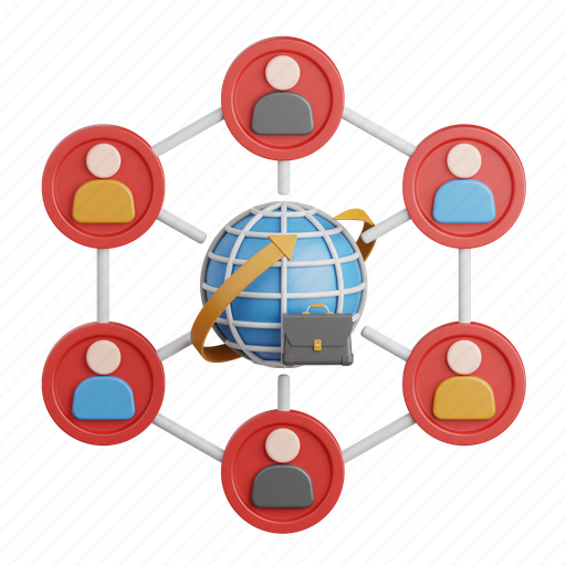 Business, network, community, connection, market, partnership, employee 3D illustration - Download on Iconfinder
