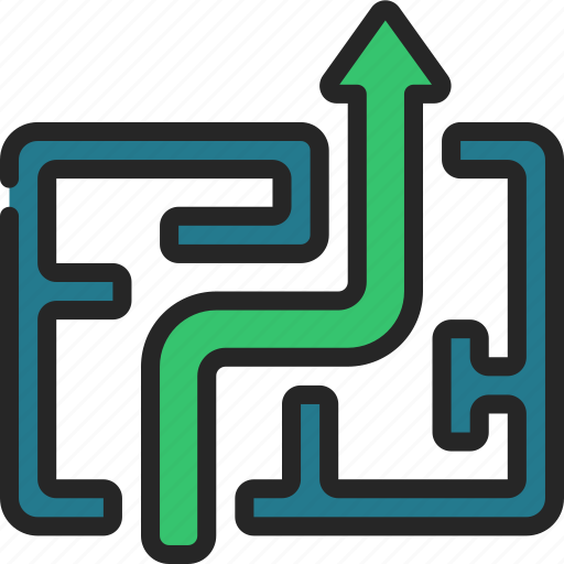 Route, through, maze, solution, solved icon - Download on Iconfinder