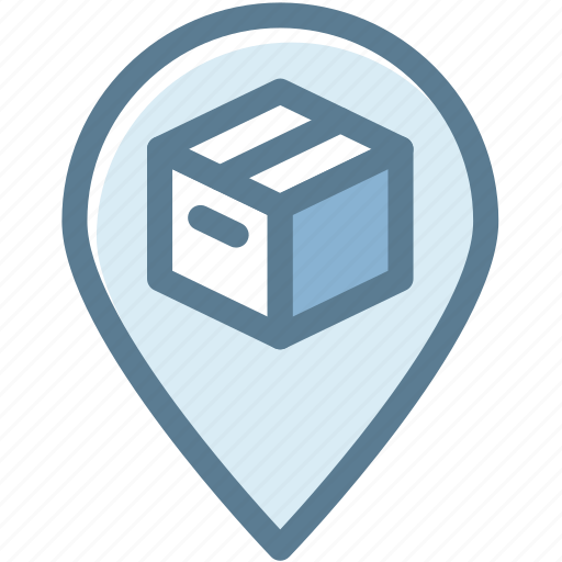 Box, business, delivery, logistic, logistics, pin, transport location icon - Download on Iconfinder