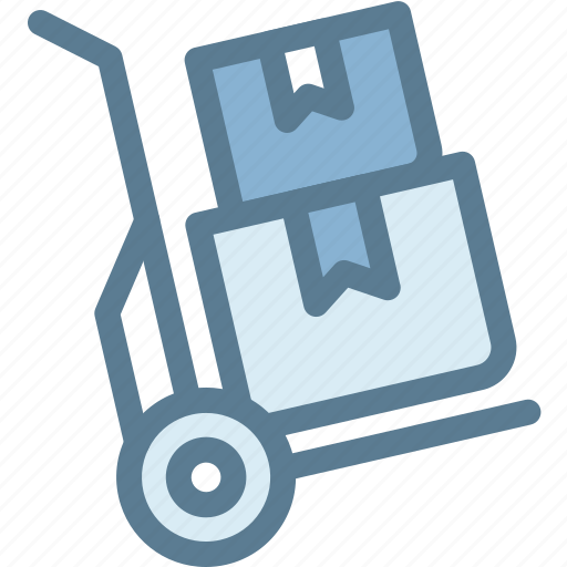 Business, delivery, hand trolley, logistics, package, shipment, trolley icon - Download on Iconfinder