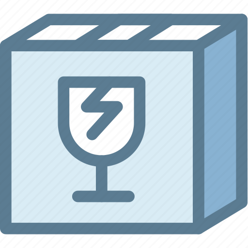 Box, breakable, broken glass, business, delicate, fragile package, logistics icon - Download on Iconfinder