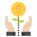 growth, money, hand, plant, coin, business, marketing