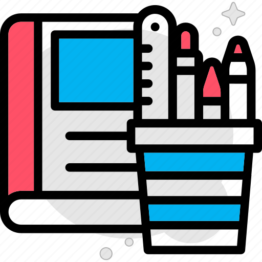 Book, office, pencil, ruler, stationery, supplies icon - Download on Iconfinder