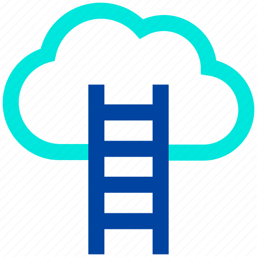 Aspiration, cloud computing, cloud hosting, data cloud, stairs, technology icon - Download on Iconfinder