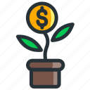 business, coin, finance, plant