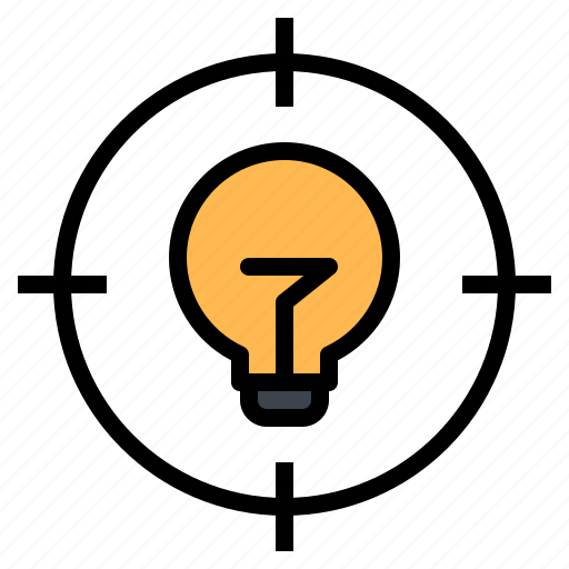 Crosshair, idea, lightbulb, target icon - Download on Iconfinder