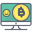 bitcoin, digital, imac, pc, request, send, transfer 