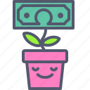 dollar, flower, investor, plant