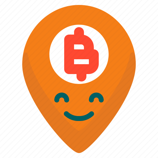 Bitcoin, coin, crypto, gps, location, map icon - Download on Iconfinder