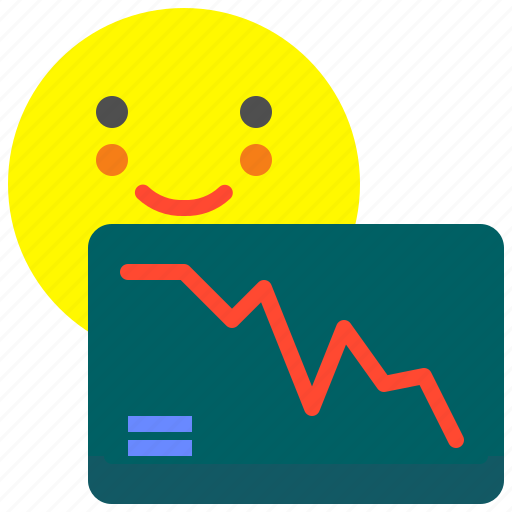 Decrease, keynote, presentation, smile, statistics, stats, user icon - Download on Iconfinder