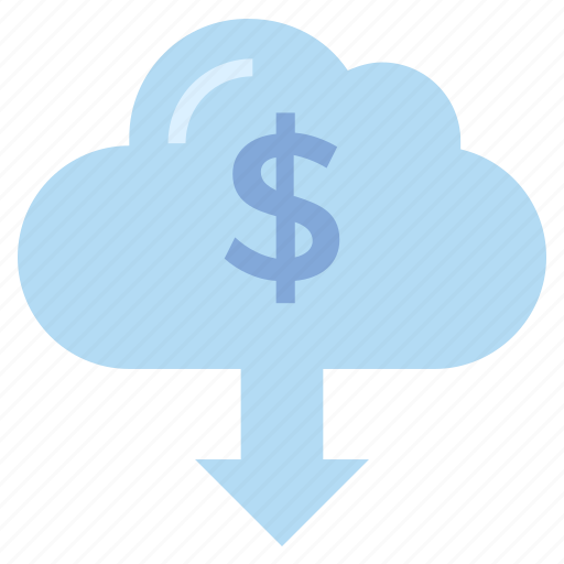 Business, business & finance, cloud, dollar sign, down arrow, money icon - Download on Iconfinder