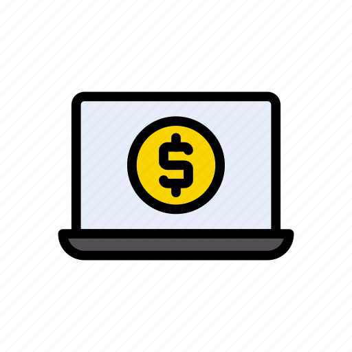 Dollar, finance, laptop, online, pay icon - Download on Iconfinder