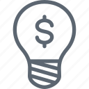 bulb, dolar, idea, light, money