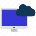 cloud, computer, monitor, pc