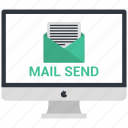 computer, display, mail send, monitor, open mail, screen