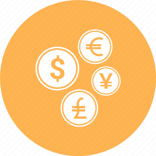 Coins, currency, dollar, euro, money, yen icon - Download on Iconfinder