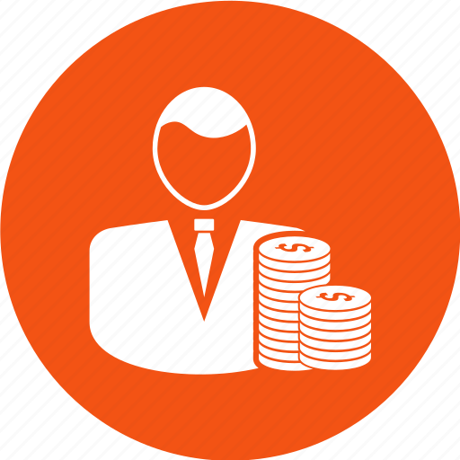 Businessman, coins, dollar, presentation, profit icon - Download on Iconfinder