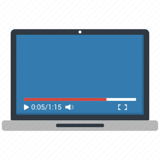 Laptop, online video play, video, video play icon - Download on Iconfinder