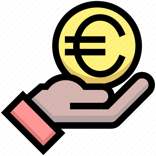 Business, coin, euro, financial, give, hand, money icon - Download on Iconfinder