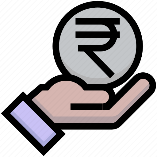 Business, coin, financial, give, hand, money, rupee icon - Download on Iconfinder