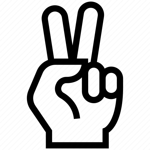 Business, financial, finger, gesture, hand, peace, two icon - Download on Iconfinder