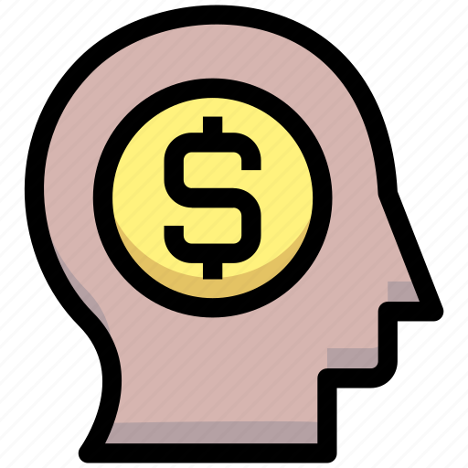 Brain, business, coin, dollar, financial, head, money icon - Download on Iconfinder