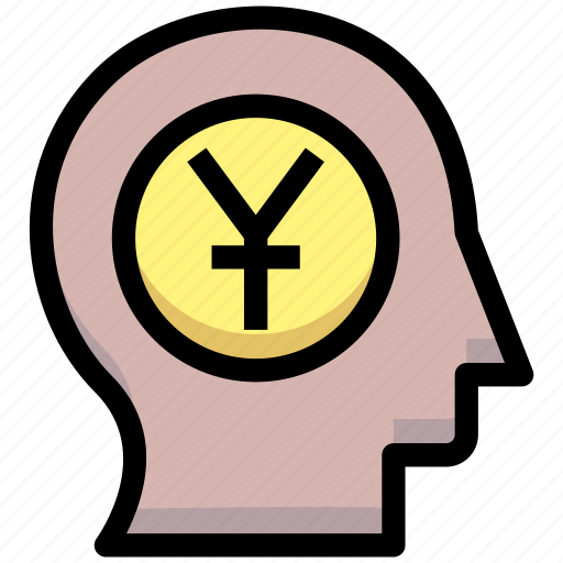 Brain, business, coin, financial, head, money, yuan icon - Download on Iconfinder