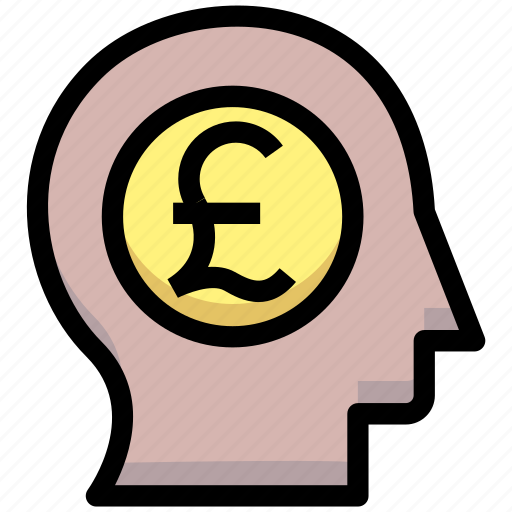 Brain, business, coin, financial, head, money, pound icon - Download on Iconfinder