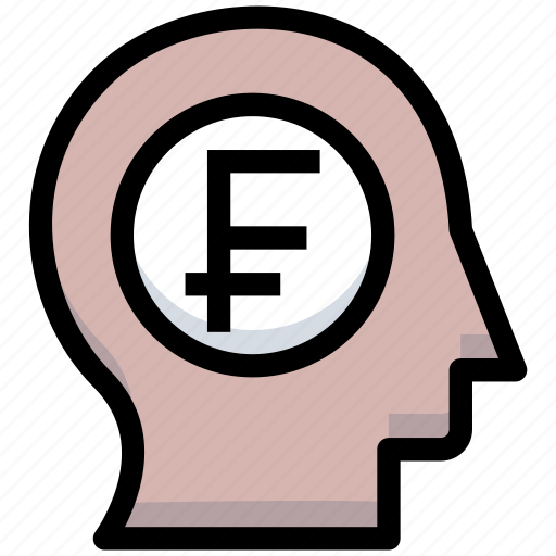 Brain, business, coin, financial, franc, head, money icon - Download on Iconfinder