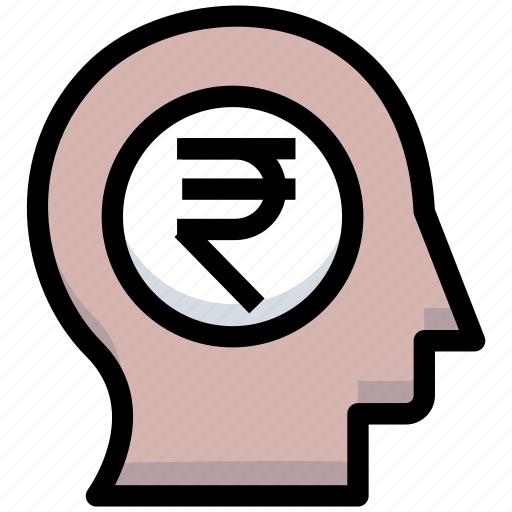 Brain, business, coin, financial, head, money, rupee icon - Download on Iconfinder